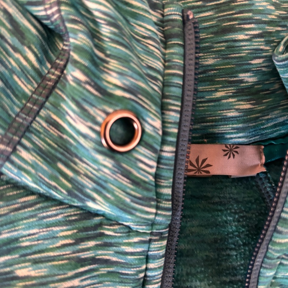 Athleta Blue Space Dye Zip Hoodie Size Large Athletic Workout Jacket - Picture 13 of 13